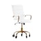 Flash Furniture White LeatherSoft Roller Wheel Executive Chair GO-2286M-WH-GLD-RLB-GG - alternate 2